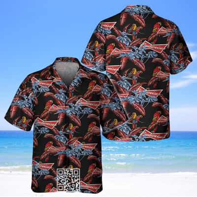 Aloha Budweiser Hawaiian Shirt Red Parrots Summer Beach Gift Aloha Budweiser Hawaiian Shirt Red Parrots Summer Beach Gift