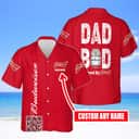 Dad Bod Powered By Budweiser Beer Hawaiian Shirt Custom Name