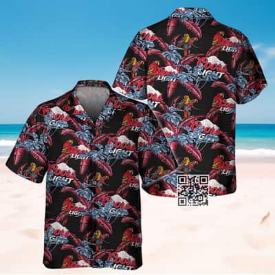 Aloha Coors Light Beer Hawaiian Shirt Red Parrot Summer Beach Gift