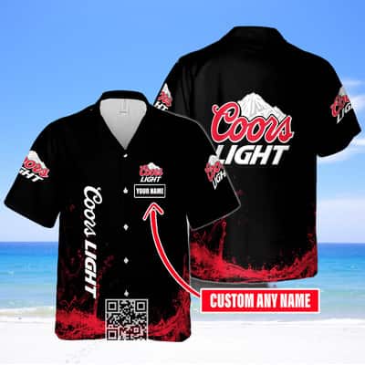Coors Light Beer Hawaiian Shirt Custom Name Beach Gift For Him Coors Light Beer Hawaiian Shirt Custom Name Beach Gift For Him