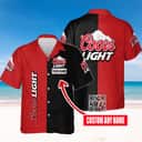 Black Red Split Coors Light Beer Hawaiian Shirt Custom Name Black Red Split Coors Light Beer Hawaiian Shirt Custom Name