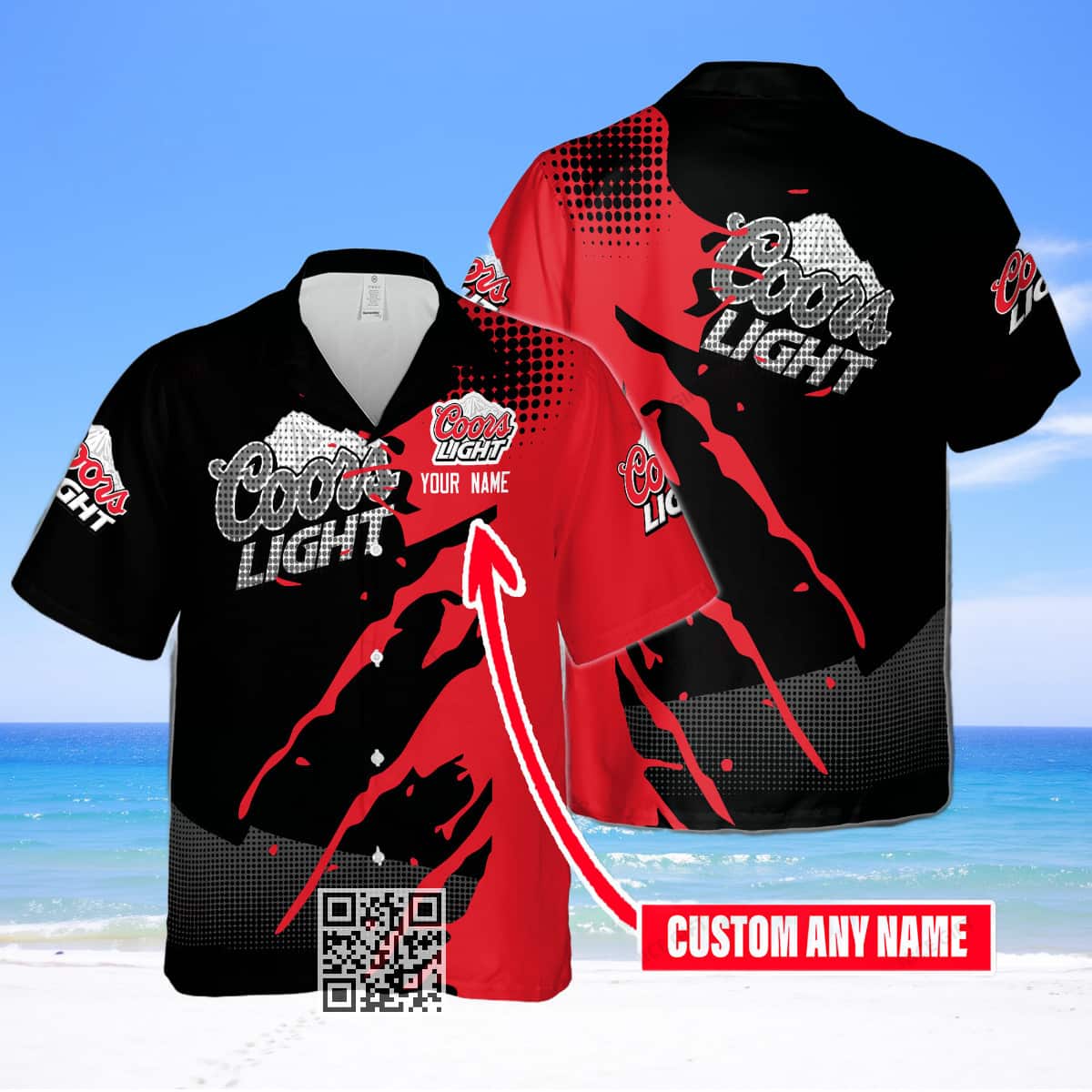Coors Light Beer Hawaiian Shirt Custom Name Gift For Husband Coors Light Beer Hawaiian Shirt Custom Name Gift For Husband