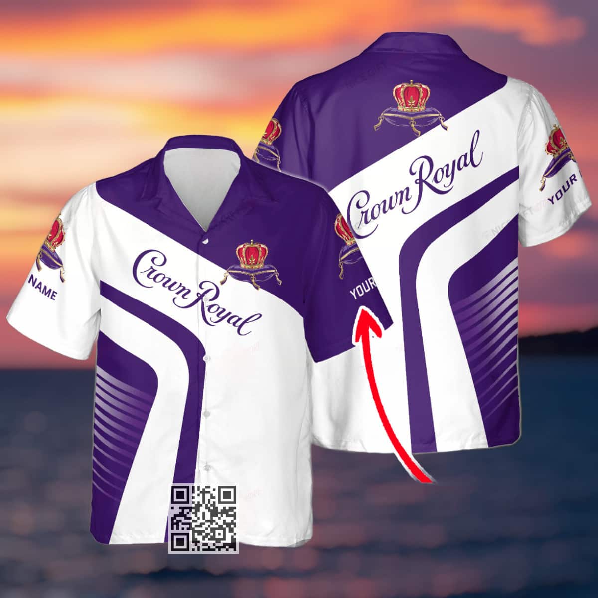 Crown Royal Whisky Hawaiian Shirt Custom Name Gift For Him