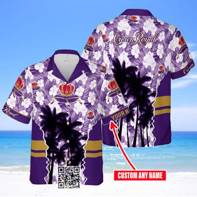 Aloha Crown Royal Whisky Hawaiian Shirt Beach Gift For Friend Custom Name
