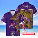 Aloha Crown Royal Hawaiian Shirt Palm Leaves Pattern Custom Name