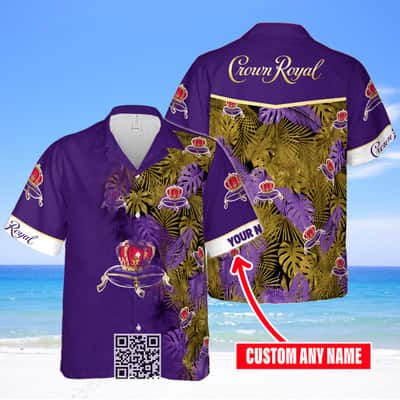Aloha Crown Royal Hawaiian Shirt Palm Leaves Pattern Custom Name