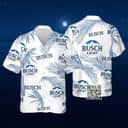Aloha Busch Light Beer Hawaiian Shirt Palm Leaves Pattern