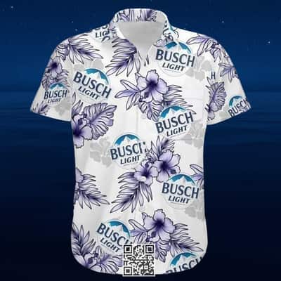 Aloha Busch Light Beer Hawaiian Shirt Hibiscus Flower