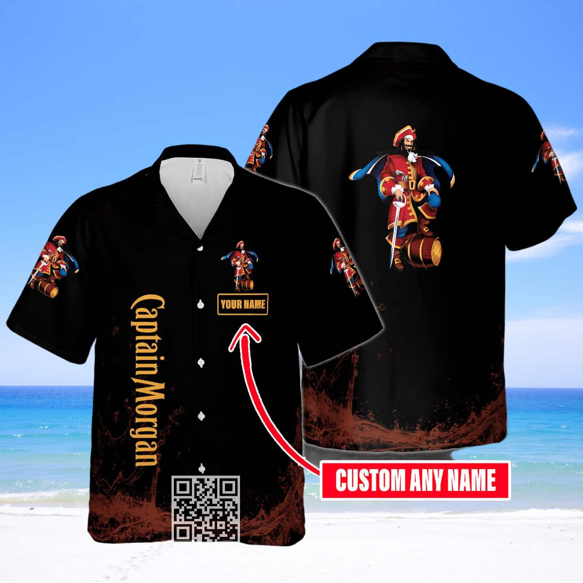 Captain Morgan Rum Hawaiian Shirt Custom Name