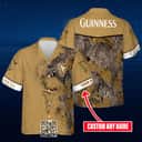 Guinness Beer Hawaiian Shirt Palm Leaves Pattern Custom Name