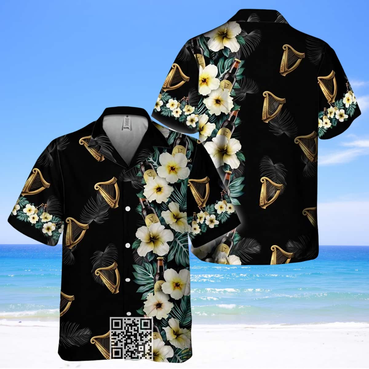 Aloha Guinness Beer Hawaiian Shirt Half Flower Side Summer Beach Gift Aloha Guinness Beer Hawaiian Shirt Half Flower Side Summer Beach Gift