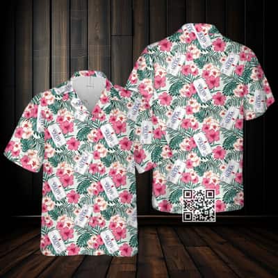Aloha Michelob ULTRA Beer Hawaiian Shirt Hibiscus Flower Pattern