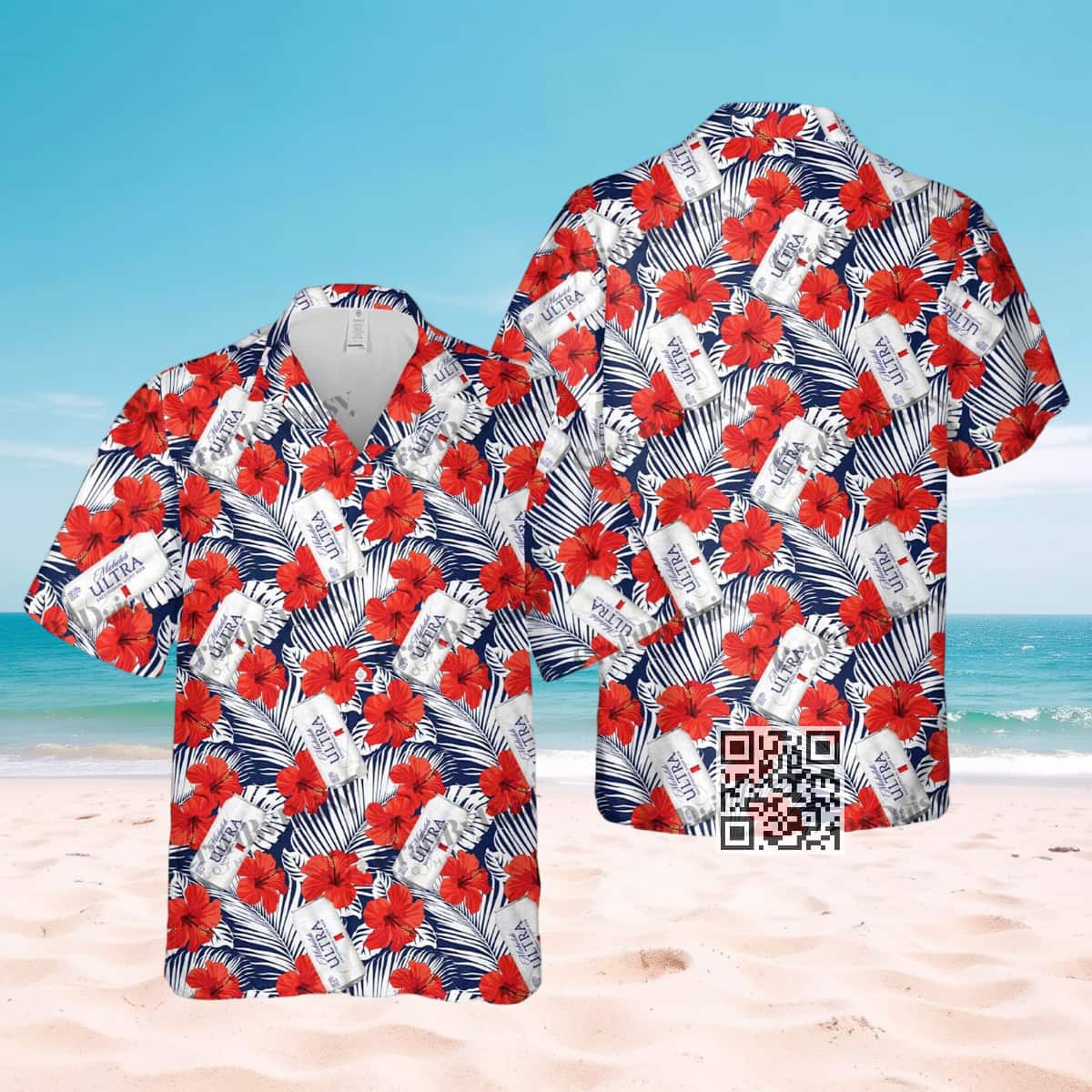 Aloha Michelob ULTRA Beer Hawaiian Shirt Hibiscus Flower Pattern Trendy Summer Gift