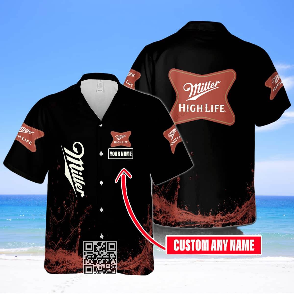 Miller High Life Beer Hawaiian Shirt Custom Name Gift For Husband Miller High Life Beer Hawaiian Shirt Custom Name Gift For Husband