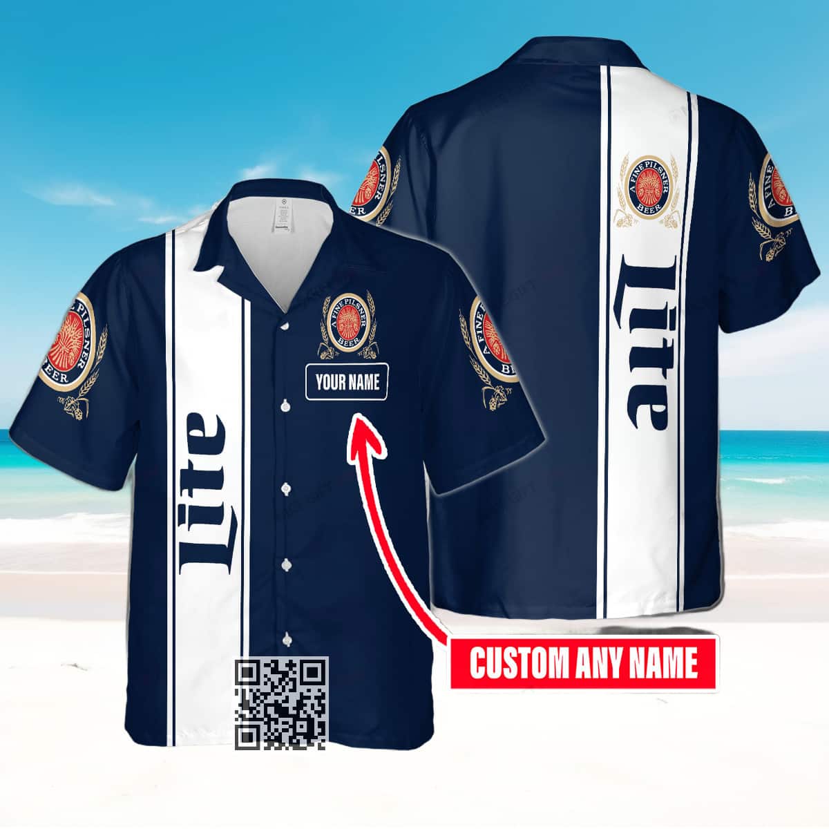 Miller Lite Hawaiian Shirt Custom Name Gift For Beer Lovers