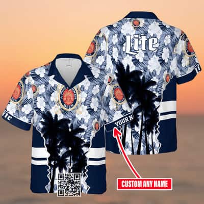 Vintage Miller Lite Beer Hawaiian Shirt Custom Name Summer Beach Gift Vintage Miller Lite Beer Hawaiian Shirt Custom Name Summer Beach Gift