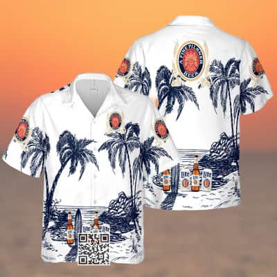 Vintage Miller Lite Beer Hawaiian Shirt Palm Tree Pattern Gift For Beach Trip Vintage Miller Lite Beer Hawaiian Shirt Palm Tree Pattern Gift For Beach Trip