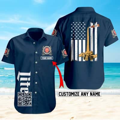 Miller Lite Beer Hawaiian Shirt Basic Printed Custom Name Miller Lite Beer Hawaiian Shirt Basic Printed Custom Name