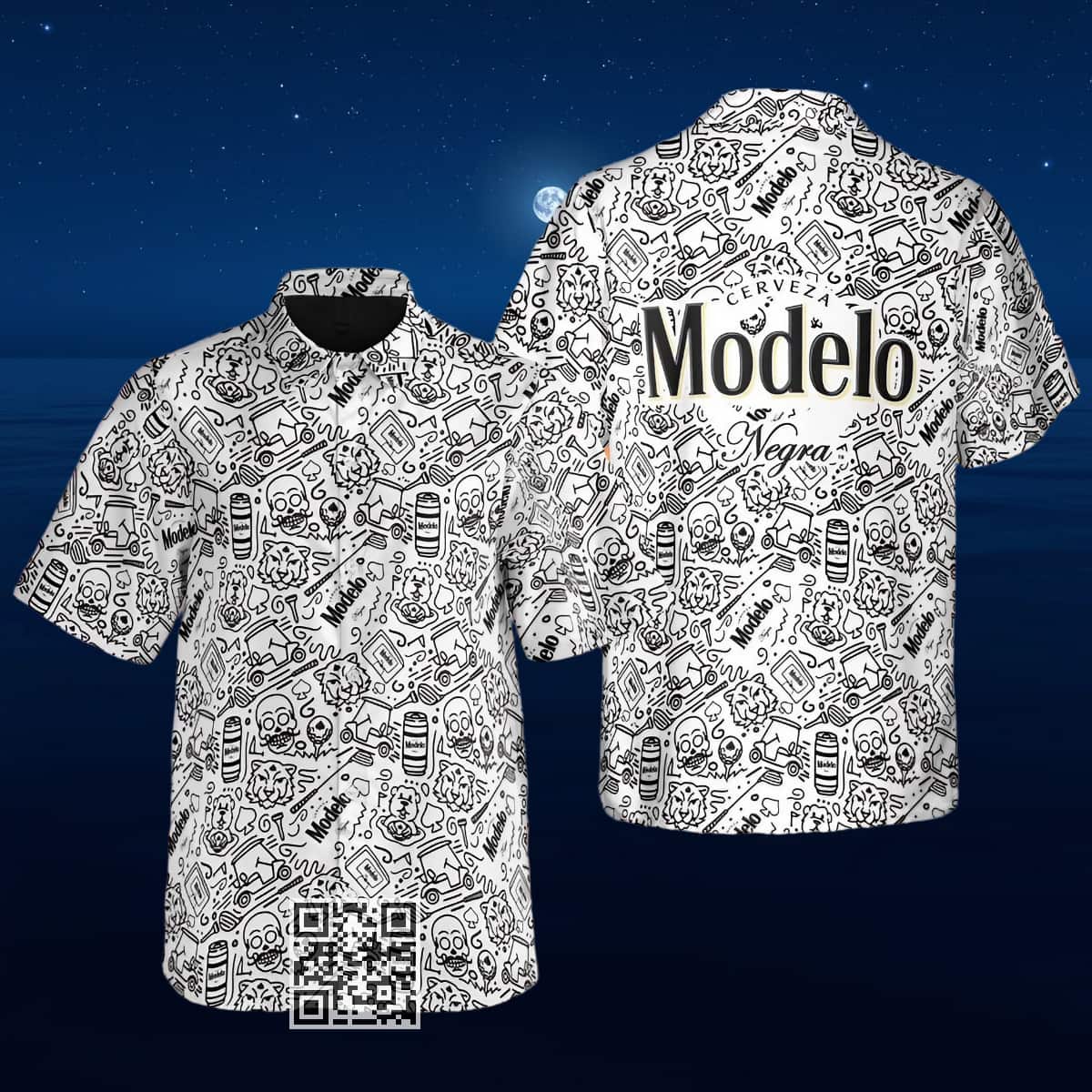 Modelo Beer Hawaiian Shirt Doodle Art Gift For Beach Trip