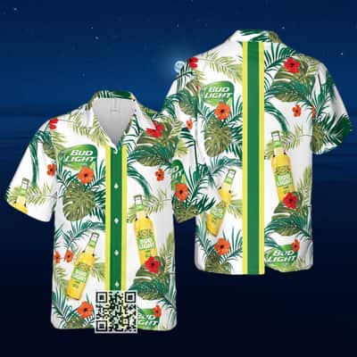 Tropical Aloha Bud Light Lime Hawaiian Shirt Summer Beach Gift