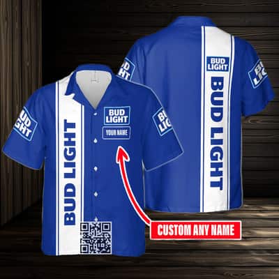Bud Light Beer Hawaiian Shirt Custom Name Beach Lovers Gift Bud Light Beer Hawaiian Shirt Custom Name Beach Lovers Gift