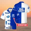 Bud Light Hawaiian Shirt Custom Name Gift For Beer Lovers Bud Light Hawaiian Shirt Custom Name Gift For Beer Lovers