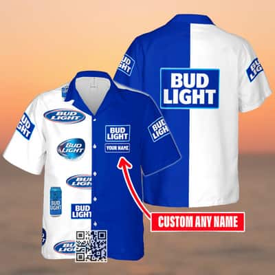 Bud Light Hawaiian Shirt Custom Name Gift For Beer Lovers