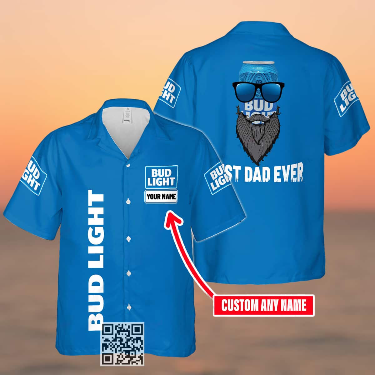 Bud Light Beer Hawaiian Shirt Custom Name Best Dad Ever Bud Light Beer Hawaiian Shirt Custom Name Best Dad Ever