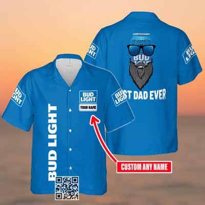 Bud Light Beer Hawaiian Shirt Custom Name Best Dad Ever