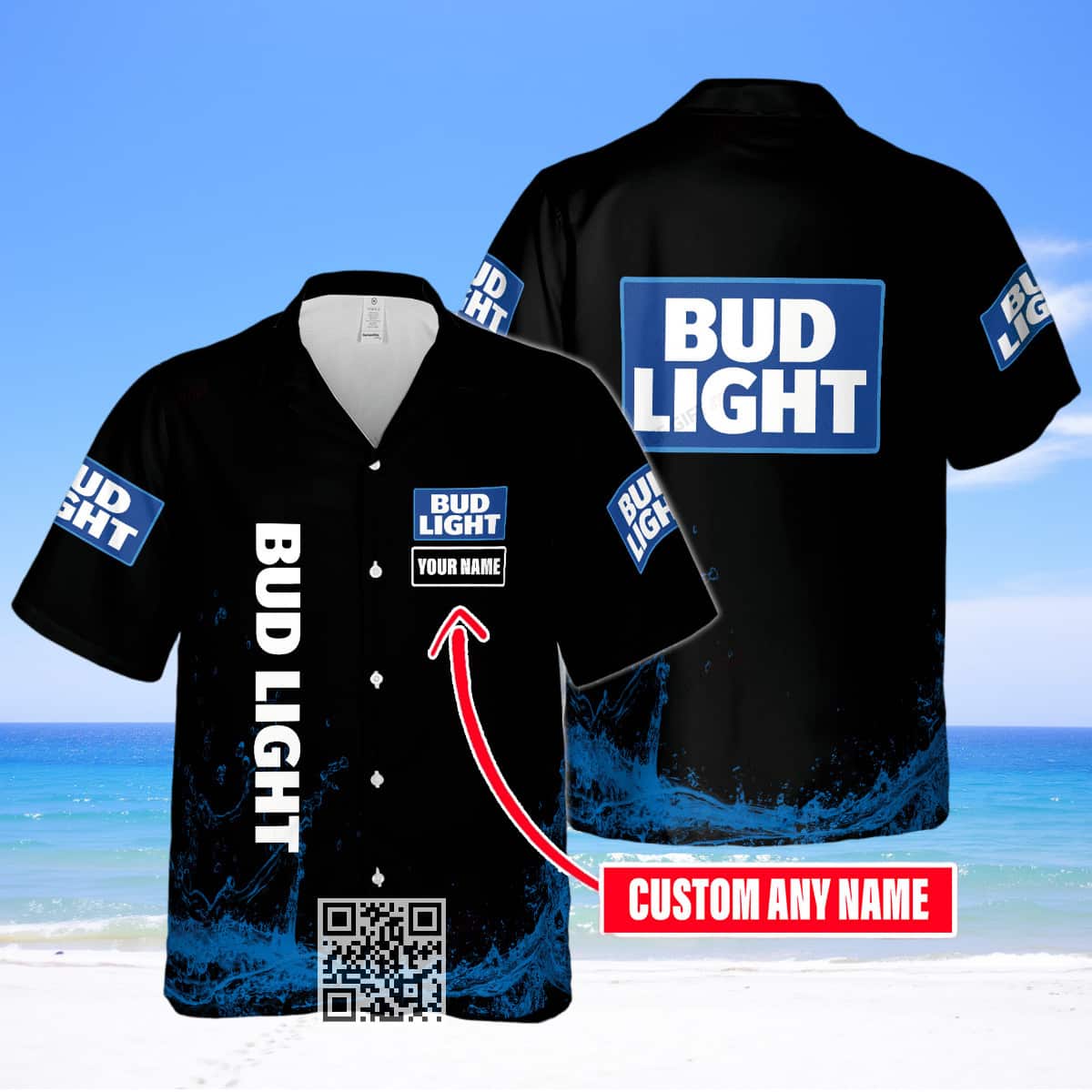 Bud Light Hawaiian Shirt Custom Name Gift For Beer Drinkers Bud Light Hawaiian Shirt Custom Name Gift For Beer Drinkers
