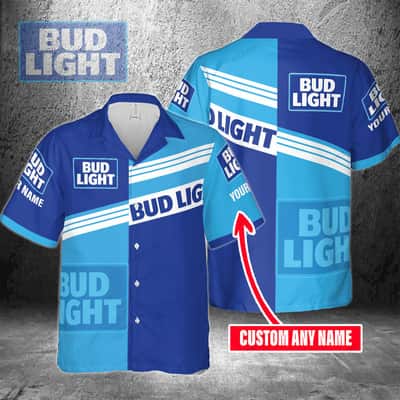 Bud Light Hawaiian Shirt Custom Name Beer Lovers Gift