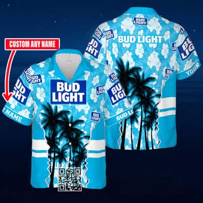 Aloha Bud Light Beer Hawaiian Shirt Custom Name Summer Beach Gift Aloha Bud Light Beer Hawaiian Shirt Custom Name Summer Beach Gift