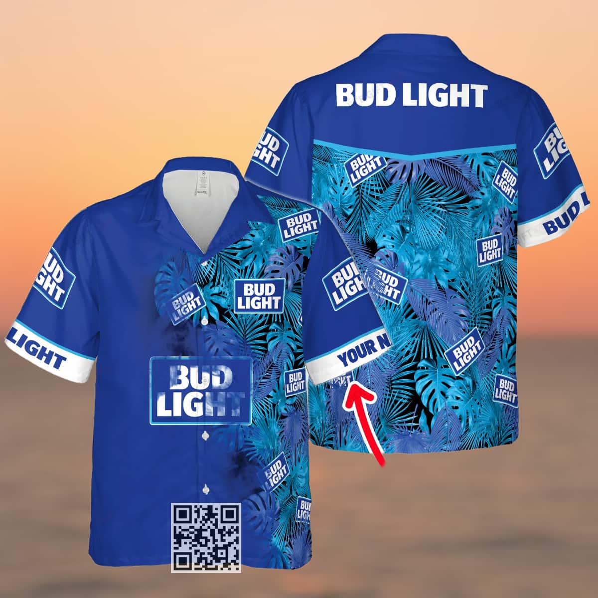 Bud Light Beer Hawaiian Shirt Custom Name Beach Gift For Him Bud Light Beer Hawaiian Shirt Custom Name Beach Gift For Him