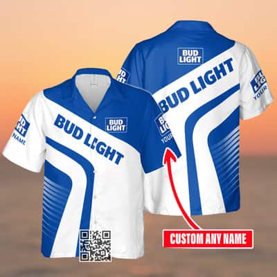 Bud Light Beer Hawaiian Shirt Custom Name Gift For Husband