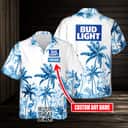 Aloha Bud Light Beer Hawaiian Shirt Custom Name Beach Lovers Gift