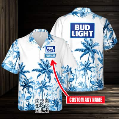 Aloha Bud Light Beer Hawaiian Shirt Custom Name Beach Lovers Gift