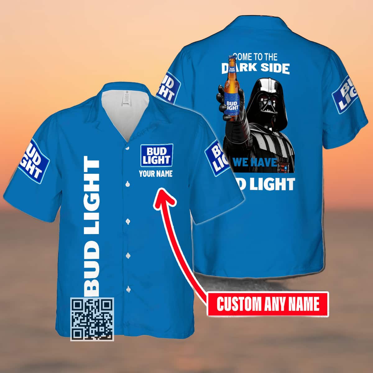 Darth Vader Star Wars Bud Light Beer Hawaiian Shirt Custom Name