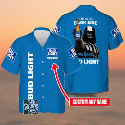 Darth Vader Star Wars Bud Light Beer Hawaiian Shirt Custom Name