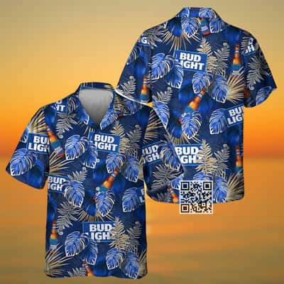 Aloha Bud Light Beer Hawaiian Shirt Dilly Dilly Palm Leaves Pattern