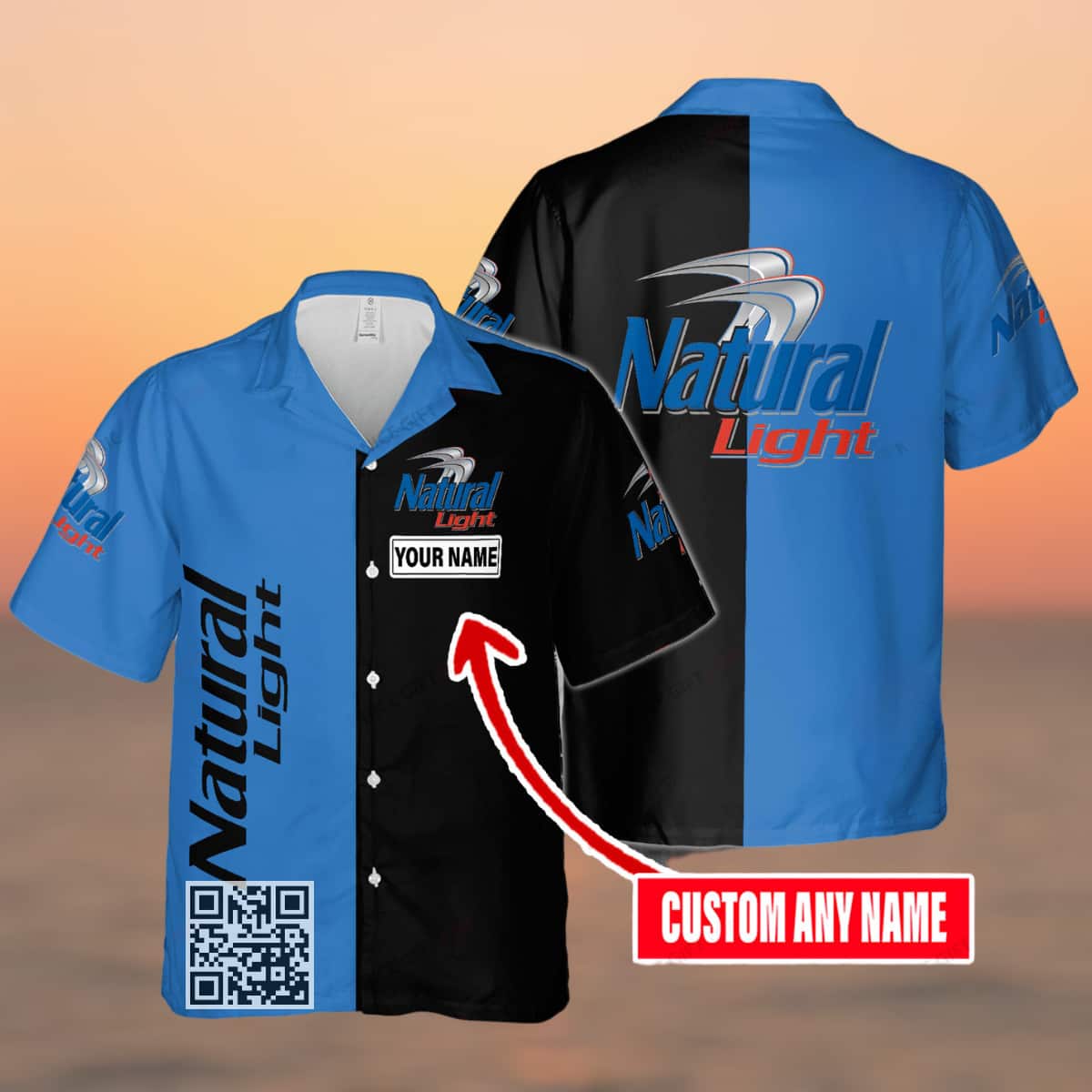 Basic Natural Light Beer Hawaiian Shirt Custom Name