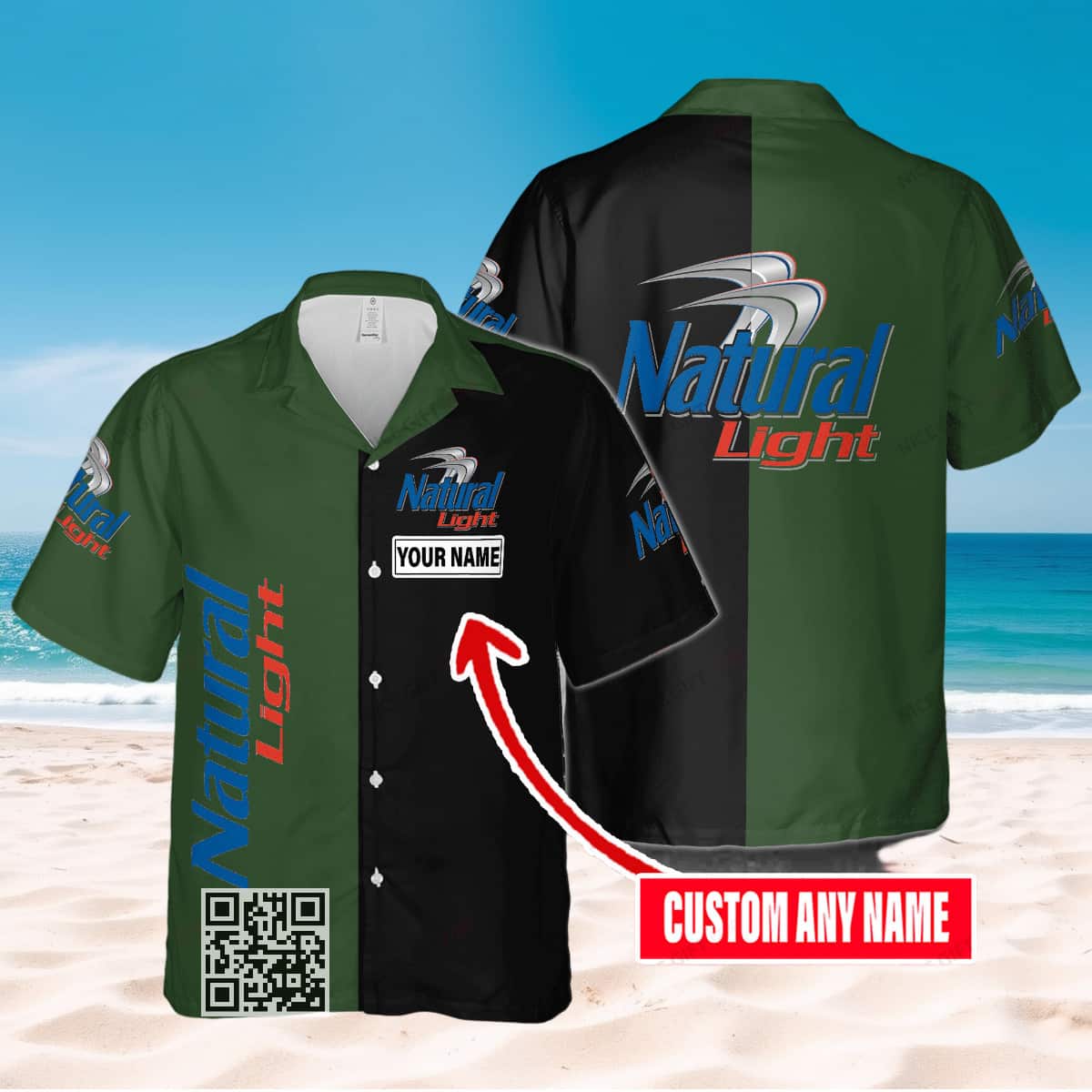 Natural Light Hawaiian Shirt Custom Name Gift For Beer Lovers