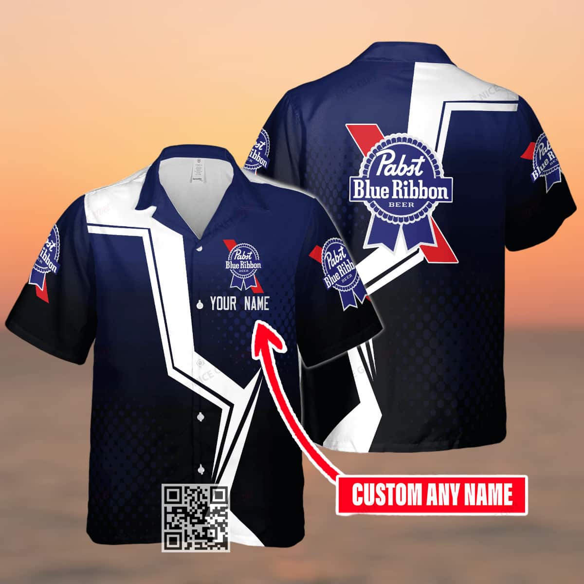 Pabst Blue Ribbon Hawaiian Shirt Custom Name Beer Lovers Gift Pabst Blue Ribbon Hawaiian Shirt Custom Name Beer Lovers Gift