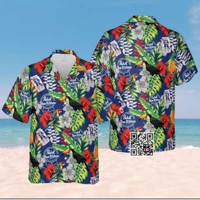 Aloha Pabst Blue Ribbon Beer Hawaiian Shirt Summer Beach Gift