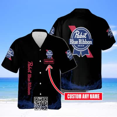 Basic Pabst Blue Ribbon Beer Hawaiian Shirt Custom Name Basic Pabst Blue Ribbon Beer Hawaiian Shirt Custom Name