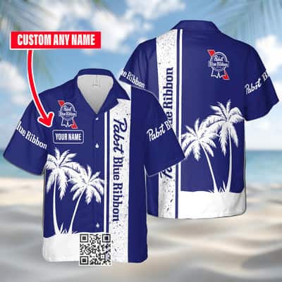 Vintage Pabst Blue Ribbon Beer Hawaiian Shirt Custom Name Gift For Husband Vintage Pabst Blue Ribbon Beer Hawaiian Shirt Custom Name Gift For Husband