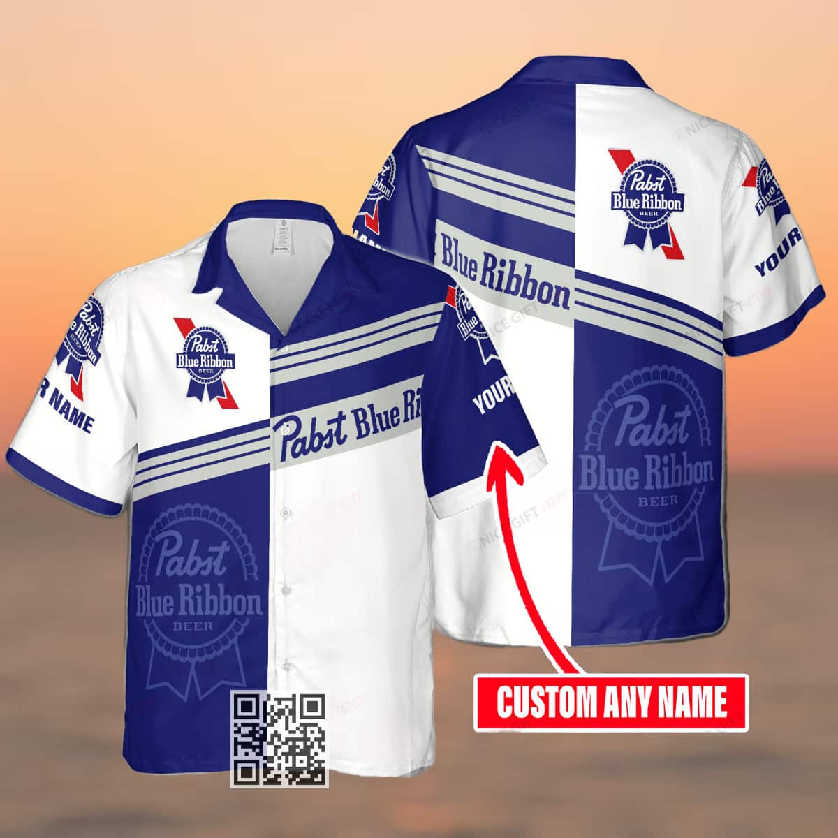 Pabst Blue Ribbon Hawaiian Shirt Custom Name Best Gift For Beer Lovers