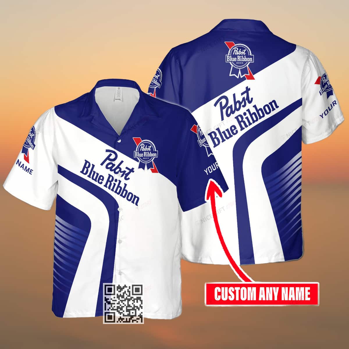 Pabst Blue Ribbon Beer Hawaiian Shirt Custom Name Gift For Beer Lovers Pabst Blue Ribbon Beer Hawaiian Shirt Custom Name Gift For Beer Lovers