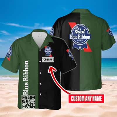 Pabst Blue Ribbon Beer Hawaiian Shirt Custom Name Gift For Him Pabst Blue Ribbon Beer Hawaiian Shirt Custom Name Gift For Him