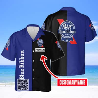 Pabst Blue Ribbon Beer Hawaiian Shirt Custom Name Gift For Husband
