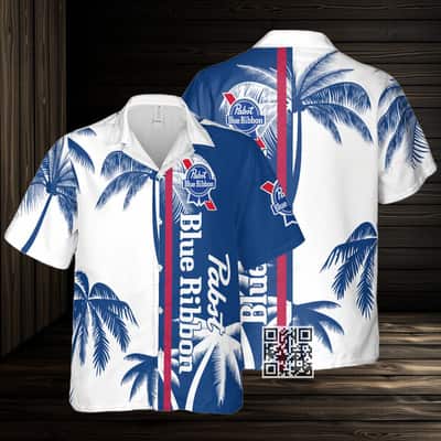 Vintage Aloha Pabst Blue Ribbon Beer Hawaiian Shirt Summer Beach Gift
